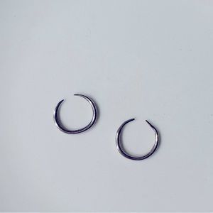 Unique rare design Sterling silver everyday hoop earrings